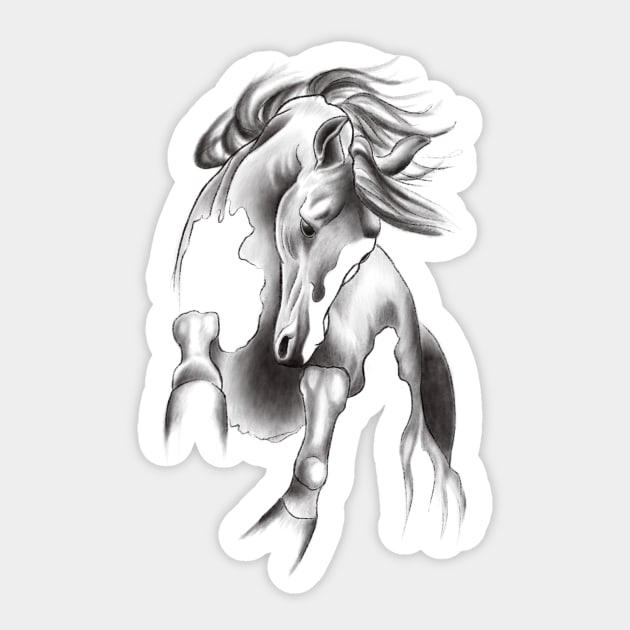 Bucking Horse Dancing in an Abstract Way Sticker by Tred85